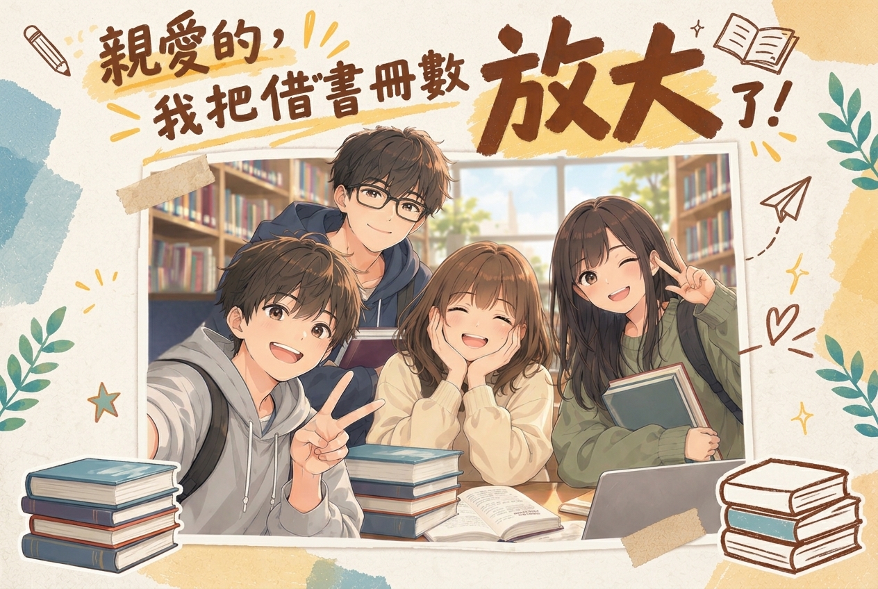 親愛的，我把借書冊數放大了！閱讀加倍，開啟你的116VIP書蟲通行證活動宣傳海報